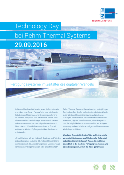 Technology Day bei Rehm Thermal Systems 29.09.2016