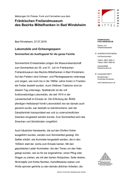 Jubil&auml;ums-Sommerfest - Fr&auml;nkisches Freilandmuseum