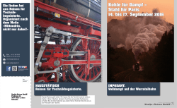 Kohle für Dampf – Stahl für Paris 14. bis 17. September 2016