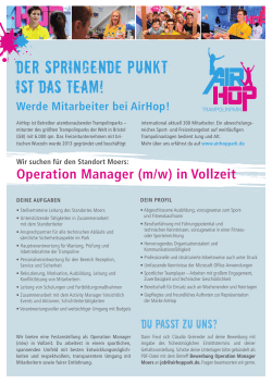 Operation Manager (m/w)