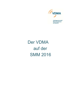 Der VDMA auf der SMM 2016 - Marine Equipment and Systems