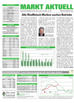 Steirischer Marktbericht Nr. 30 zum 28. Juli 2016