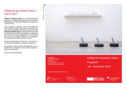Treffpunkt Kunsthalle 50plus Programm Juli – November 2016