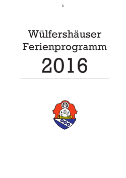 Ferienprogramm 2016 - Gemeinde Wülfershausen ad Saale