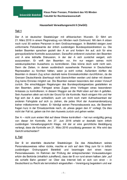 Hausarbeit Verwaltungsrecht II (VwGO)
