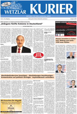 Ausgabe 8/2016 - Wetzlar Kurier