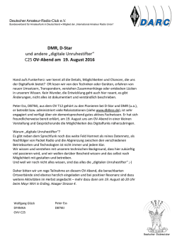 DMR, D-Star und andere &bdquo;digitale Unruhestifter