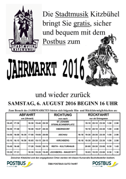 und wieder zurück Die Stadtmusik Kitzbühel bringt Sie gratis, sicher
