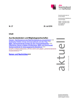 Nr. 27/2016 - DBB Beamtenbund und Tarifunion