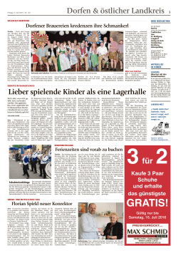 2016 - Volksfest Dorfen - Bericht - Erdinger Anzeiger vom 15.07.2016