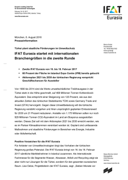 IFAT Eurasia startet mit internationalen Branchengr&ouml;&szlig;en in die