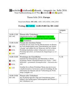 integrativ im SoSe 2016 - Didaktik der Sozialkunde