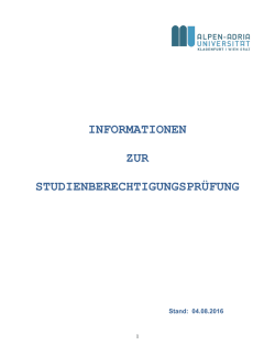 Informationsbrosch&uuml;re zur - Alpen-Adria