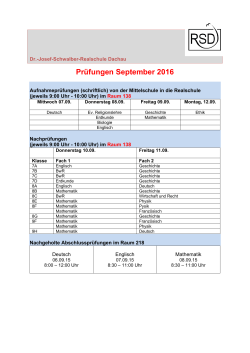 Prüfungen September 2016