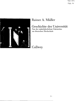 Rainer A. Müller Geschichte der Universität Callwey