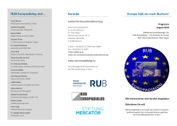RUB Europadialog sind Kontakt Europa lädt ein nach Bochum!