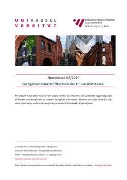 Newsletter 2-2016 - Universität Kassel