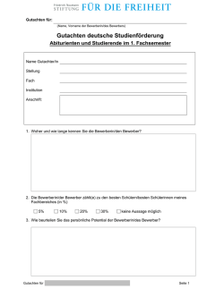 Gutachtenvorlage f&uuml;r Abiturienten und Studierende im ersten
