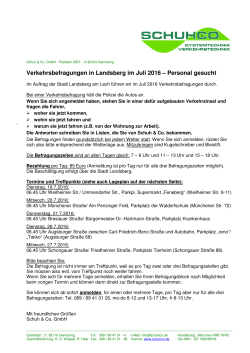 Verkehrsbefragungen in Landsberg im Juli 2016 – Personal gesucht