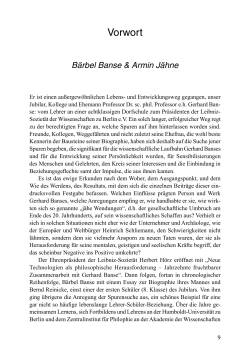 Vorwort - Leibniz-Sozietät der Wissenschaften zu Berlin eV