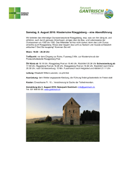 Samstag, 6. August 2016: Klosterruine Rüeggisberg