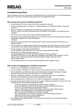 Installationscheckliste