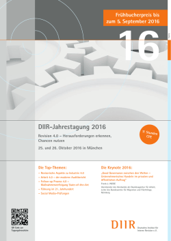 DIIR-Jahrestagung 2016 - Deutschen Institut f&uuml;r Interne Revision