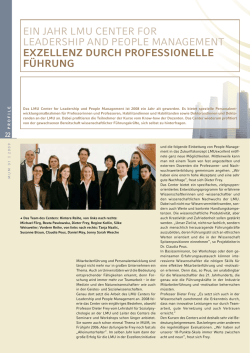 EIN JAHr LMU CENTEr For LEADErSHIP AND PEoPLE