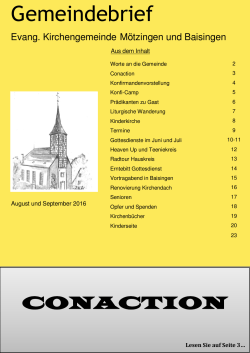 Gemeindebrief August - September 2016