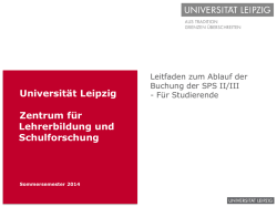 Buchung der SPS II/III