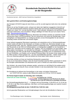 Elternbrief Juli 2016 - Grundschule Garmisch