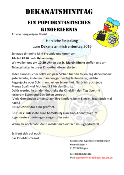 Herzliche Einladung zum Dekanatsministrantentag 2016