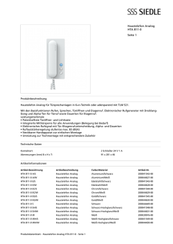 Haustelefon Analog HTA 811-0 Seite 1