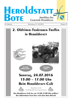 2. Oldtimer-Traktoren-Treffen in Heroldstatt Sonntag, 24.07.2016