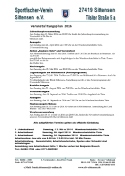 Veranstaltungsplan 2016