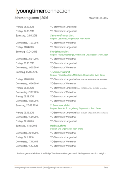 Jahresprogramm | 2016 - Youngtimer Connection