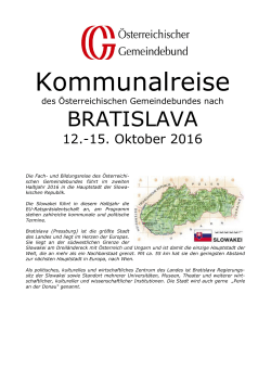 Programm: Kommunalreise Bratislava