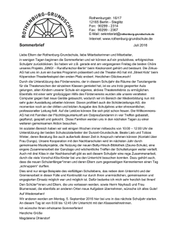 Sommerbrief - Rothenburg