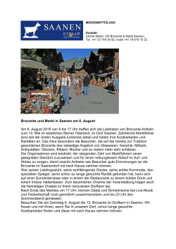 Brocante und Markt in Saanen am 6. August Am 6. August