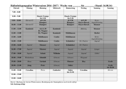Hallenbelegungsplan Wintersaison 2016