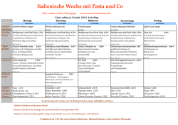 Italienische Woche mit Pasta und Co
