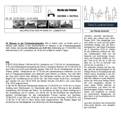 die Woche 30 / 23.07.2016 - Pfarrei St. Lambertus Bremen
