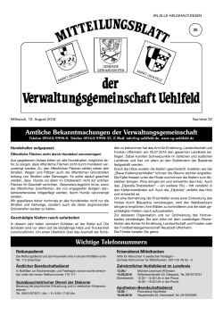 KW 32-2016 - Verwaltungsgemeinschaft Uehlfeld