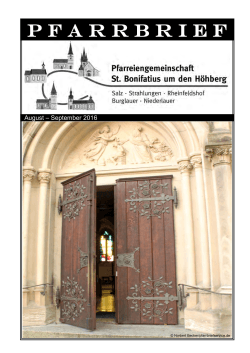Pfarrbrief August - Gemeinde Burglauer