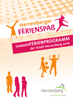 Programmheft Herrenberger Ferienspaßprogramm 2016