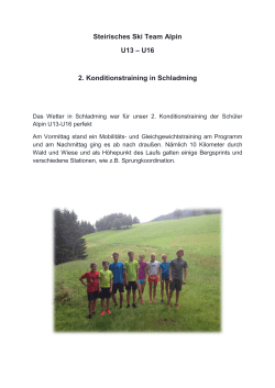 Alpin U13-U16 - 2. Konditionstraining in Schladming