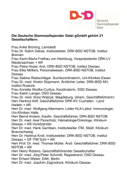 Liste der Gesellschafter - Deutsche Stammzellspenderdatei (DSD)