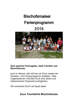 Ferienprogramm - Familienurlaub im Bayerischen Wald