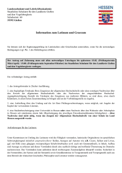 Information zum Latinum und Graecum