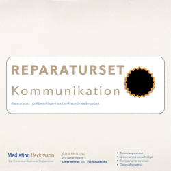 Reparaturset Kommunikation - Mediation Beckmann Mediator aus